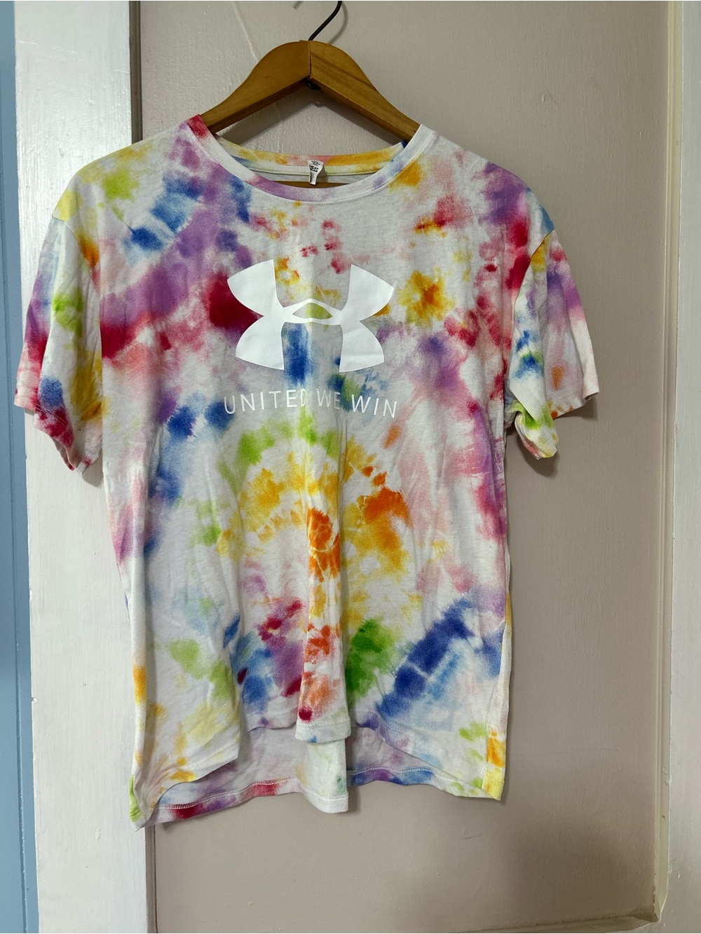 Under Armour Kids Tie-Dye Tee - White Logo with Multicolor Pattern